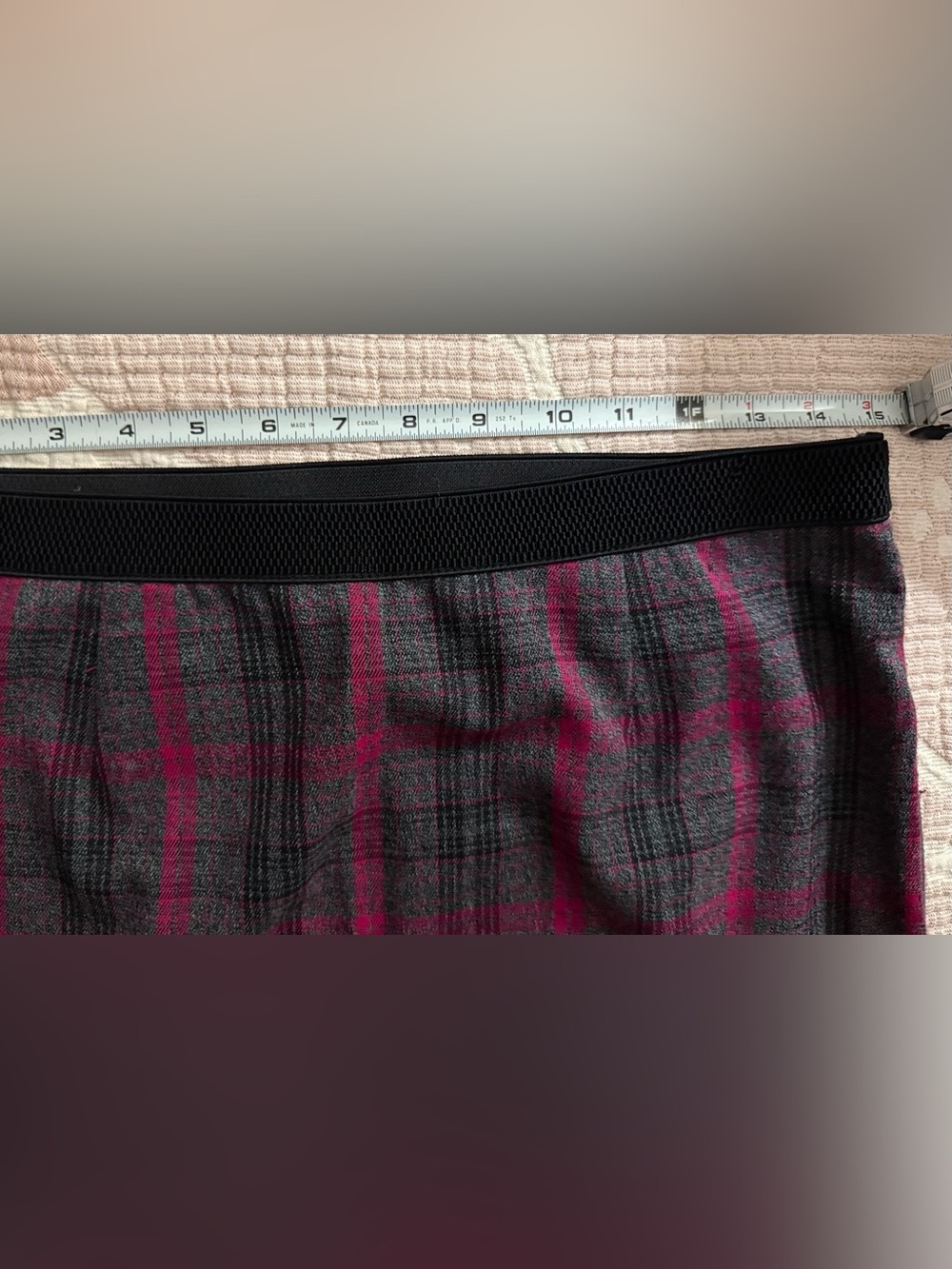 JACOB GREY/RED/BLACK PLAID SKIRT STRETCHY WAISTBAND - Picture 6 of 10